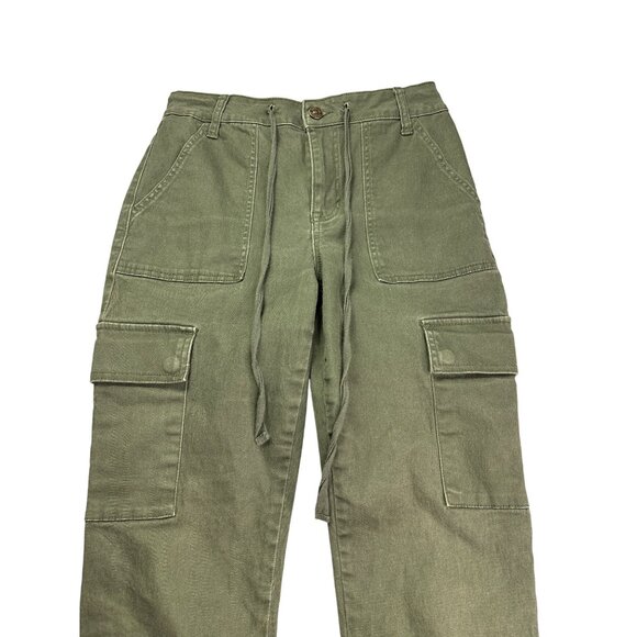 Rewash Womens High Rise Cargo Pants Size 5/27 Skinny Olive Green Cotton Blend - Picture 2 of 8